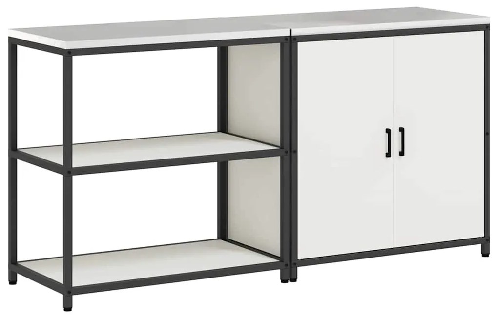 vidaXL Σετ Αποθήκευσης Κουζίνας 2 pcs Λευκό Ψυχρής έλασης χάλυβας