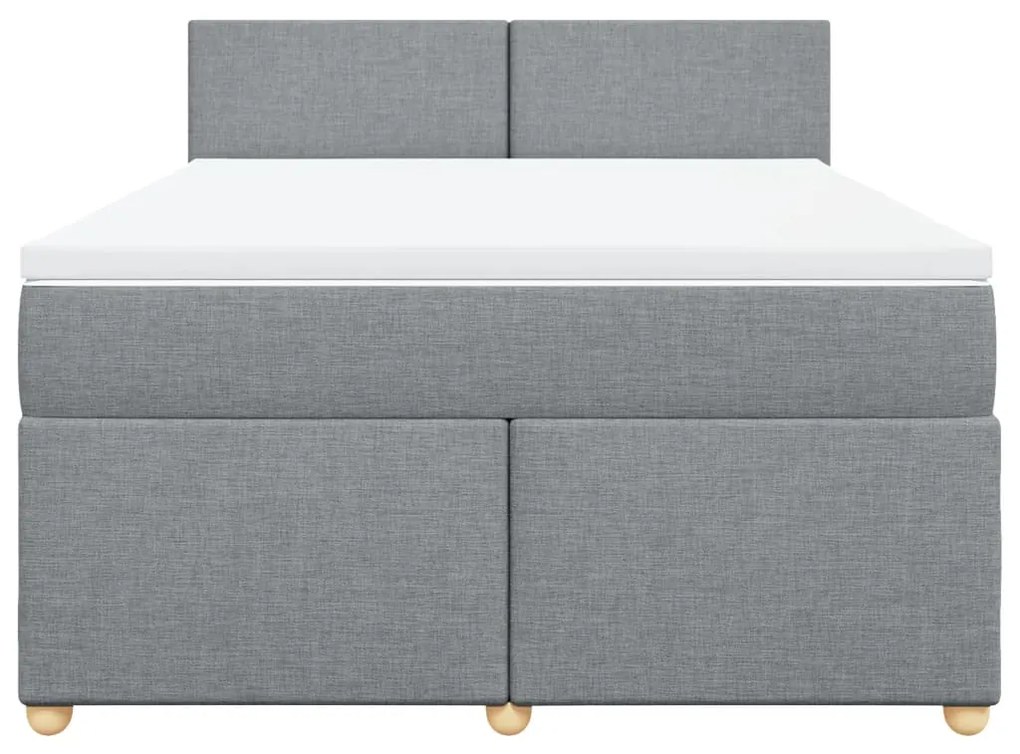 vidaXL Κρεβάτι Boxspring με Στρώμα Ανοιχτό Γκρι 140x190 εκ. Υφασμάτινο