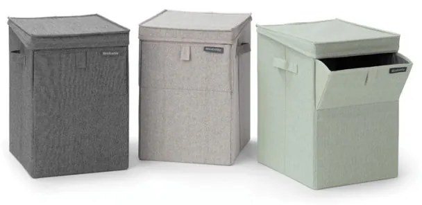 Brabantia Κιβώτιο πλυντηρίου ρούχων 1000828, 35 l, Άνοιγμα μπροστά, Ευρύ καπάκι, Πτυσσόμενο, Μαύρο