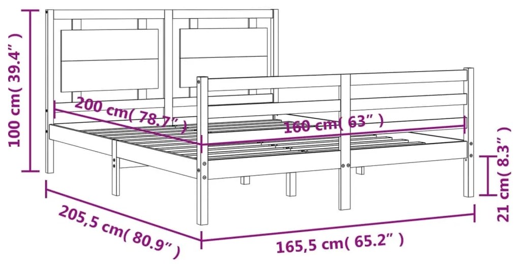 ΠΛΑΙΣΙΟ ΚΡΕΒΑΤΙΟΥ ΜΕ ΚΕΦΑΛΑΡΙ ΛΕΥΚΟ 160X200 ΕΚ. ΜΑΣΙΦ ΞΥΛΟ 3194062