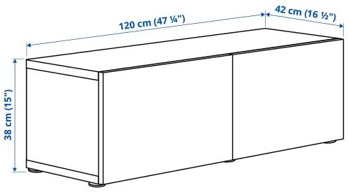 BESTÅ σύνθεση ντουλαπιών τοίχου, 120x42x38 cm 694.892.29