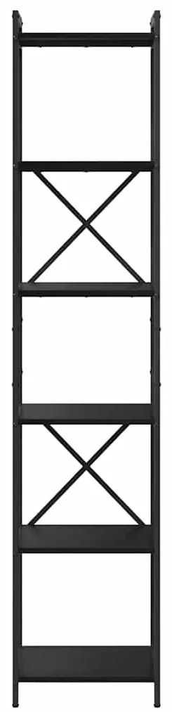 vidaXL Βιβλιοθήκη Μαύρη δρυς 40 x 30 x 188 εκ Επεξεργασμένο ξύλο