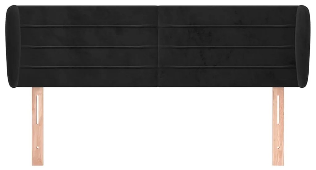 Κεφαλάρι με Πτερύγια Μαύρο 147x23x78/88 εκ. Βελούδινο 3117334