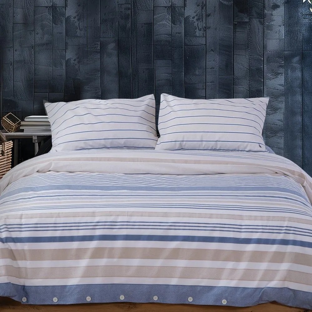 Παπλωματοθήκη Nau Ocean (Σετ 3τμχ) Denim Nautica Υπέρδιπλo 240x220cm 100% Βαμβάκι