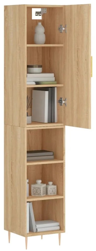 vidaXL Μπουφές Sonoma δρυς 34,5 x 34 x 180 εκ. από Επεξεργασμένο Ξύλο