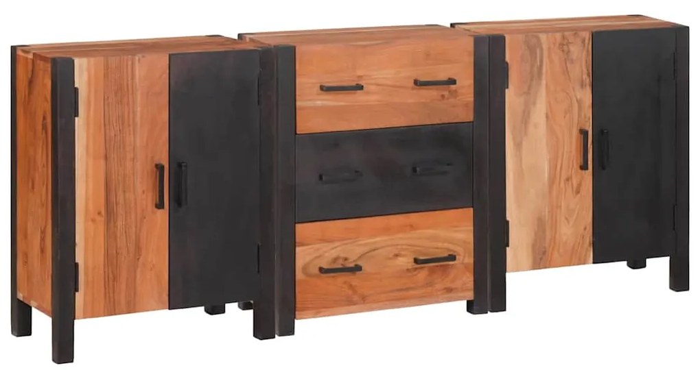 vidaXL Πλαϊνό γραφείο 3 pcs Καφέ 55 x 30 x 75 εκ Μασίφ ξύλο ακακίας