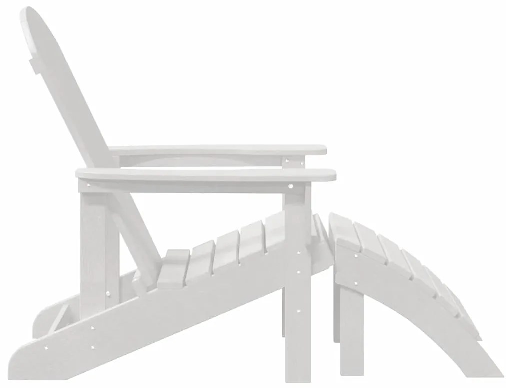 vidaXL Καρέκλες Adirondack με Ποδαρικά 2 τμχ Λευκό HDPE