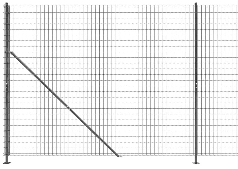 vidaXL Συρματόπλεγμα Περίφραξης Ανθρακί 1,4 x 10 μ. με Βάσεις Φλάντζα