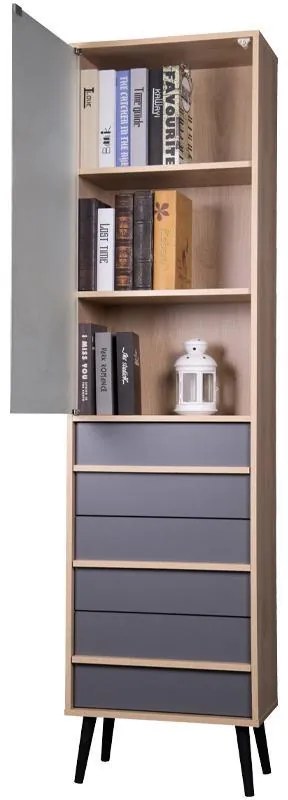 Ραφιέρα Industry Fylliana Sonoma - Γκρί 50x29.5x190 εκ. 50x29.5x190 εκ.