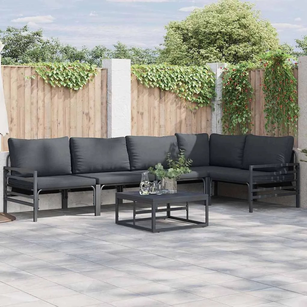 vidaXL Σετ Καναπέ Κήπου 5 pcs Ανθρακί Ατσάλι