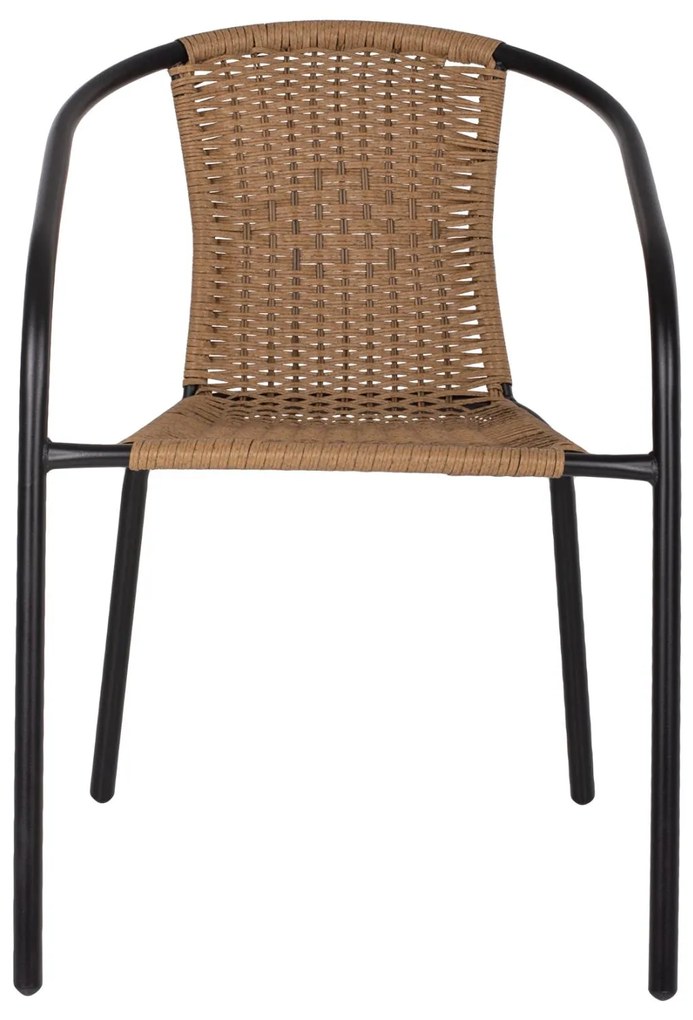 Καρέκλα - Πολυθρόνα CAMEL C5015.04 Μαύρη Μεταλλική με Wicker Φυσικό 50x55x73Y εκ. 50x55x73 εκ.