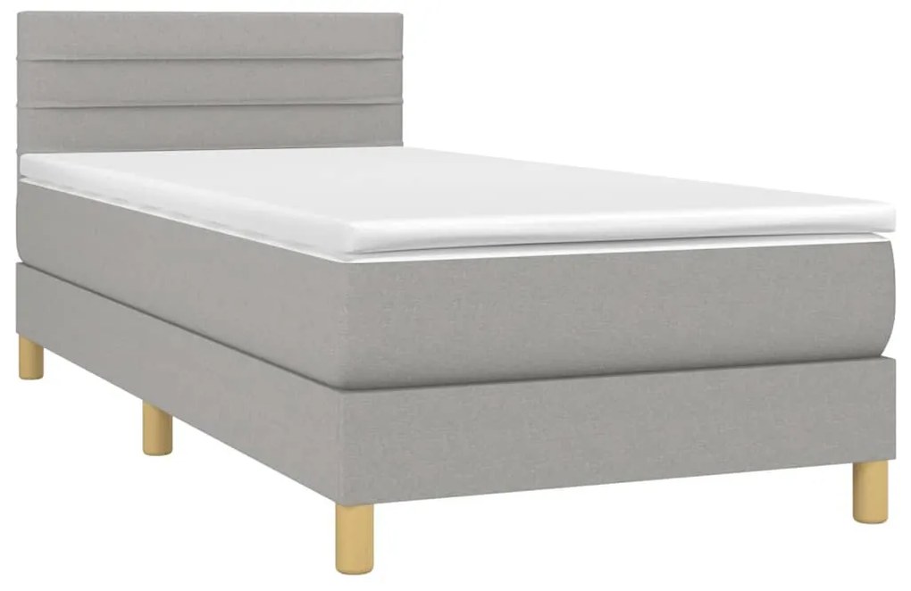 ΚΡΕΒΑΤΙ BOXSPRING ΜΕ ΣΤΡΩΜΑ ΑΝΟΙΧΤΟ ΓΚΡΙ 90X190 ΕΚ. ΥΦΑΣΜΑΤΙΝΟ 3140657