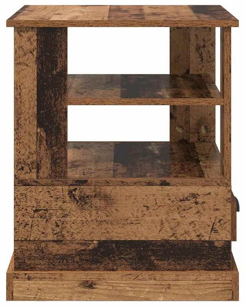 vidaXL Κομοδίνο με ράφι Παλαιό ξύλο 50 x 50 x 60 cm Επεξεργασμένο ξύλο