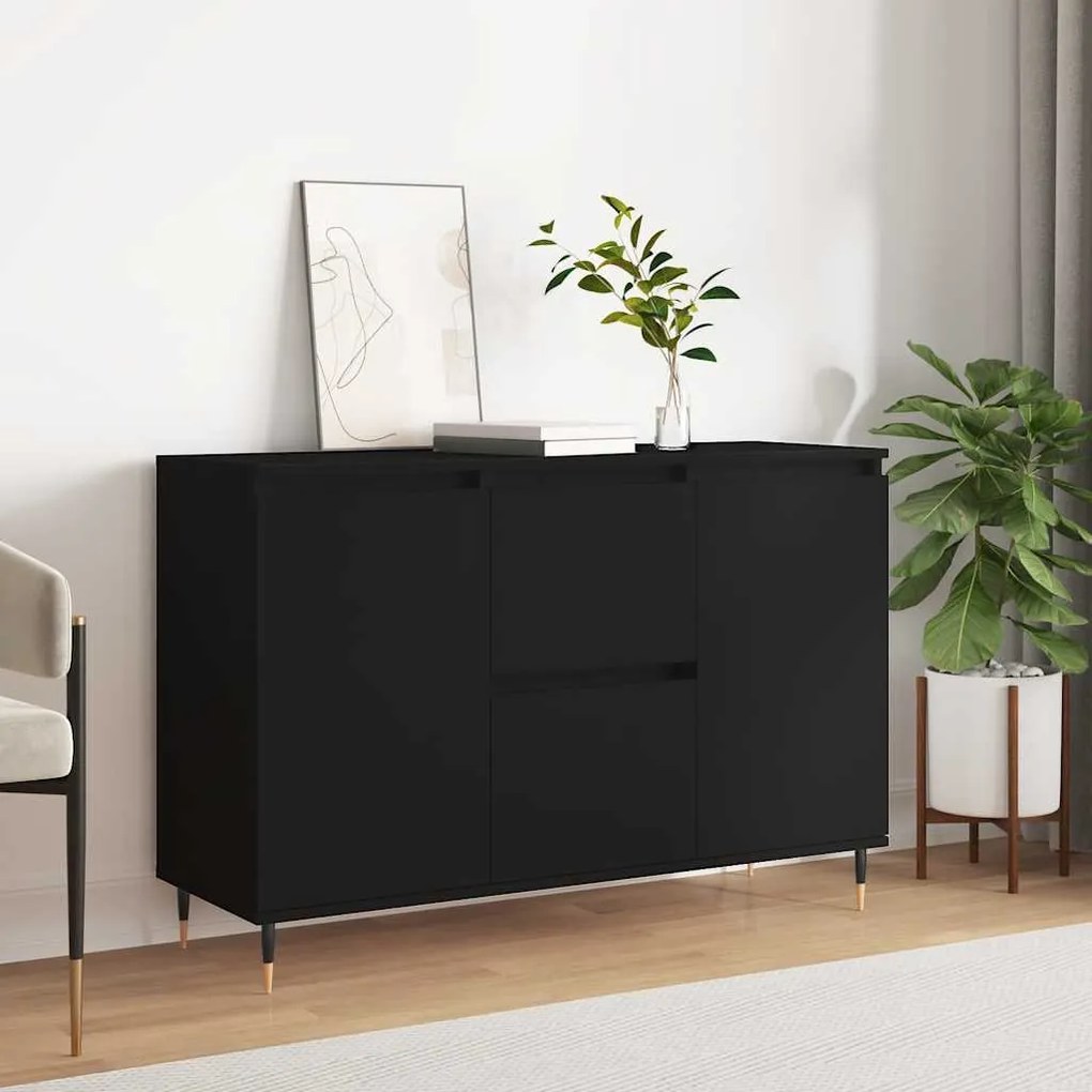 vidaXL Μπουφές Μαύρος 101,5 x 35 x 70 εκ. από Επεξεργασμένο Ξύλο