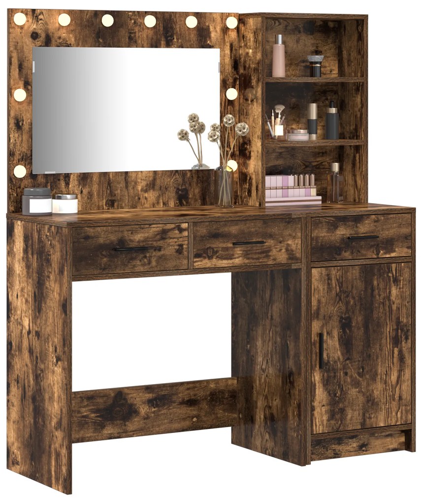 vidaXL Τραπέζι περιποίησης με συρτάρι 2 pcs Καφέ 78.5 x 41 x 135 εκ