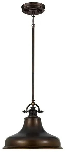 Κρεμαστό Φωτιστικό Οροφής 1xE27  Καμπάνα Φ34cm  Emery Elstead Lighting-QZ-EMERY-P-M-PN-Μπρονζέ QZ-EMERY-P-M-PN