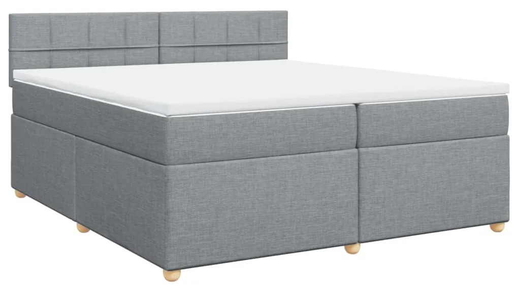 ΚΡΕΒΑΤΙ BOXSPRING ΜΕ ΣΤΡΩΜΑ ΑΝΟΙΧΤΟ ΓΚΡΙ 200X200 ΕΚ. ΥΦΑΣΜΑΤΙΝΟ 3286787