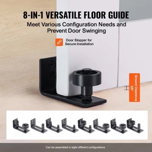 VEVOR Barn Door and Hardware Kit 30" x 84" Wood and Glass Sliding Barn Door Kit