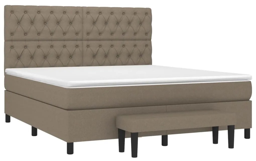 vidaXL Κρεβάτι Boxspring με Στρώμα Taupe 160x200 εκ. Υφασμάτινο