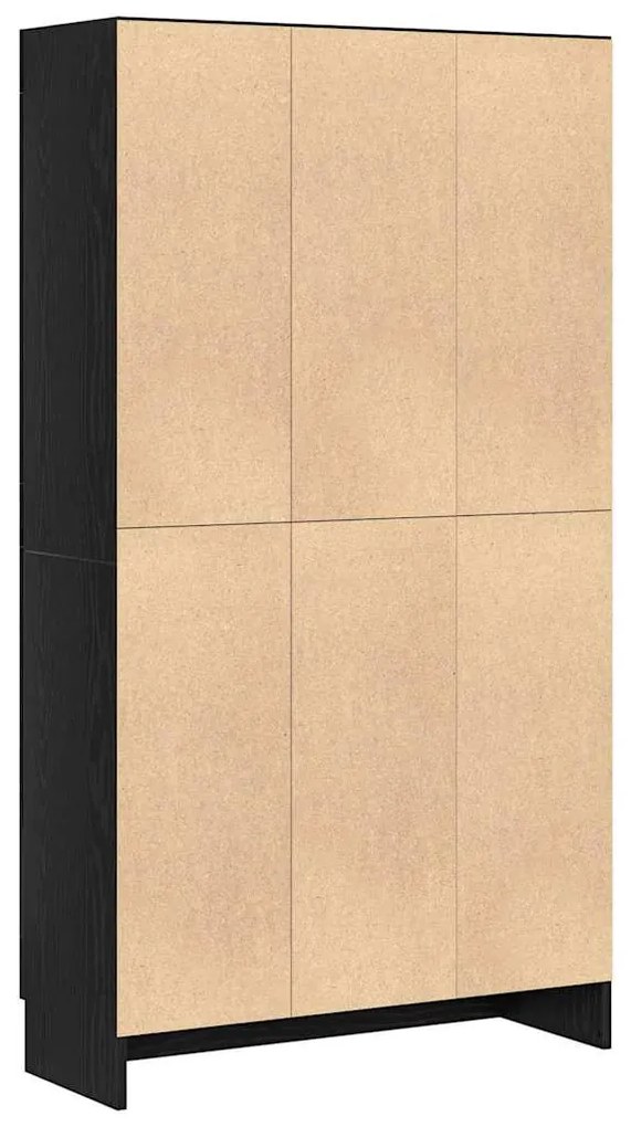 vidaXL Βιβλιοθήκη Μαύρη Οξυά 82,5 x 30,5 x 150 cm Επεξεργασμένο ξύλο