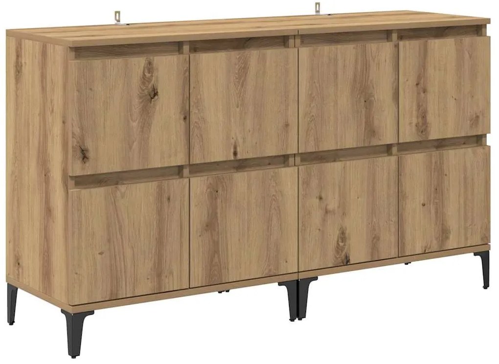 vidaXL Παραδοσιακά Πλευρικά Έπιπλα 2 pcs Artisan Oak 60 x 35 x 70 cm