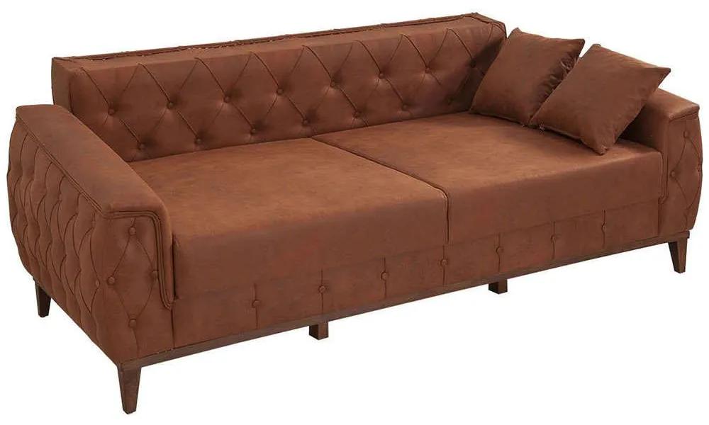 Καναπές - Κρεβάτι Τριθέσιος Marta 867UNQ1527 225x94x85cm Brown