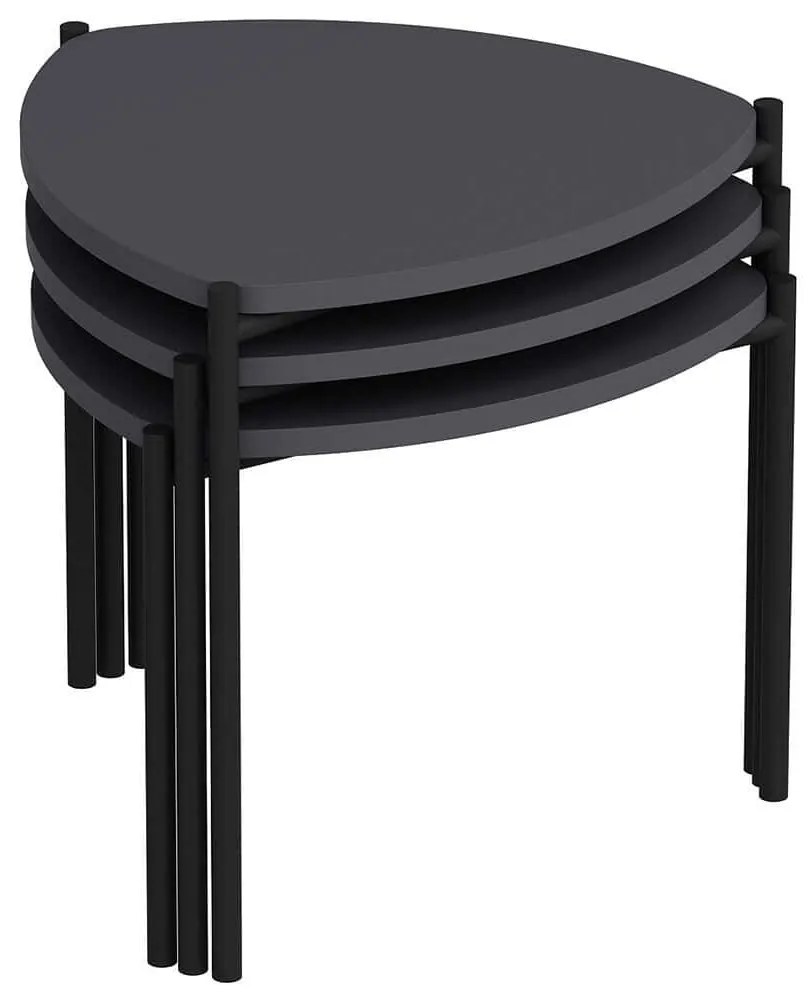 Ζιγκόν Lenny (Σετ 3Τμχ) 506MNR1223 45x45x45/40/35cm Anthracite