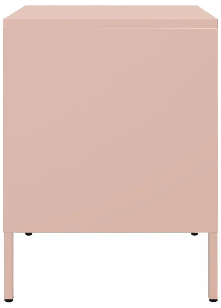 vidaXL Κομοδίνα 2 τεμ. Ροζ 36x39x50,5 εκ. από Χάλυβα