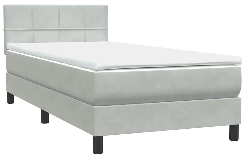 BOX SPRING ΚΡΕΒΑΤΙ ΜΕ ΣΤΡΩΜΑ ΑΝΟΙΧΤΟ ΓΚΡΙ 90X220 ΕΚ. ΒΕΛΟΥΔΙΝΟ 3316911