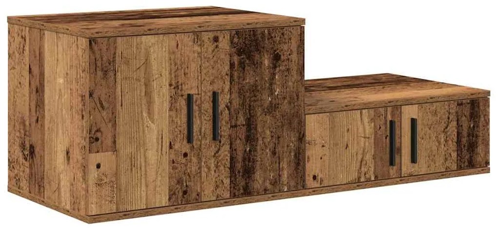 vidaXL Ντουλάπι αποθήκευσης 2 pcs Παλιό ξύλο 108 x 41 x 40 εκ