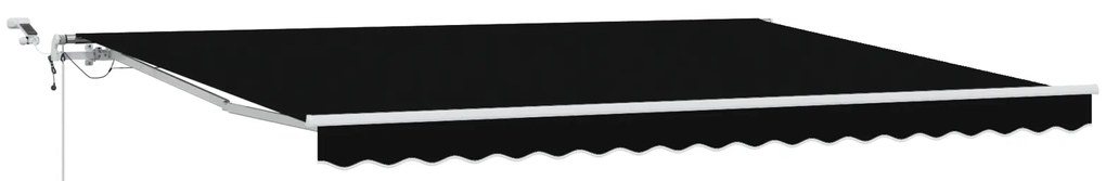 vidaXL Αυτόματη Ανασυρόμενη Τέντα με LED Μαύρη 450x300 εκ.