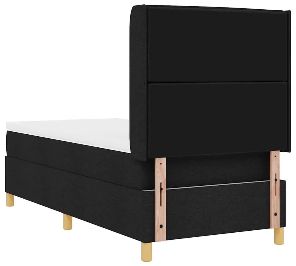 vidaXL Κρεβάτι με ελατήριο με στρώμα Μαύρο 100 x 200 cm ύφασμα