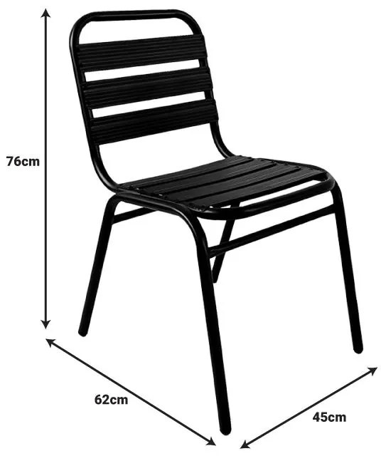 Σετ κήπου - Τραπεζαρία Valor - Sussie 5 τεμ. μέταλλο μαύρο - γυαλί 110x60x70 εκ. 110x60x70 εκ.