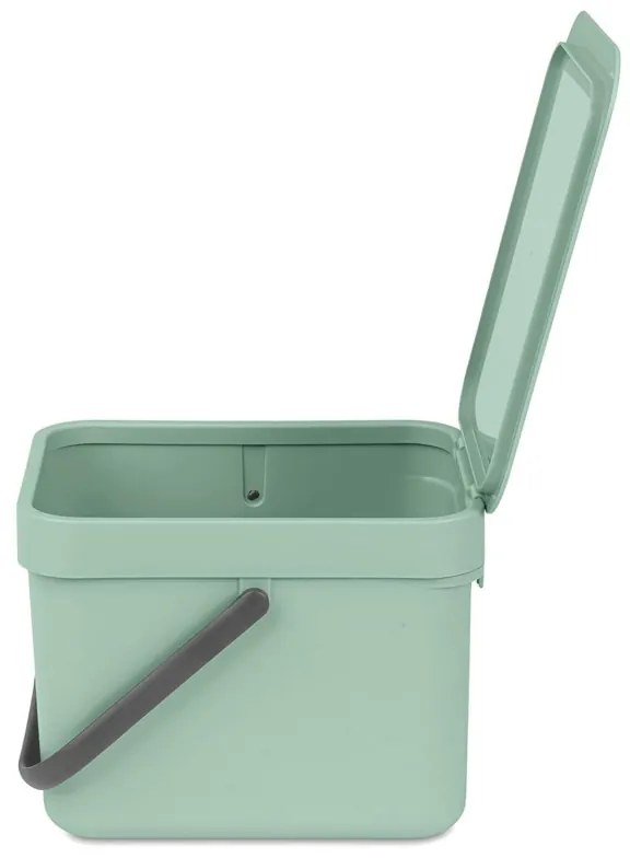 Κάδος χωριστής συλλογής απορριμμάτων Brabantia Sort&Go 1005515, 6 l, Χειρολαβή, Επιτοίχιος, Ανοιχτό πράσινο