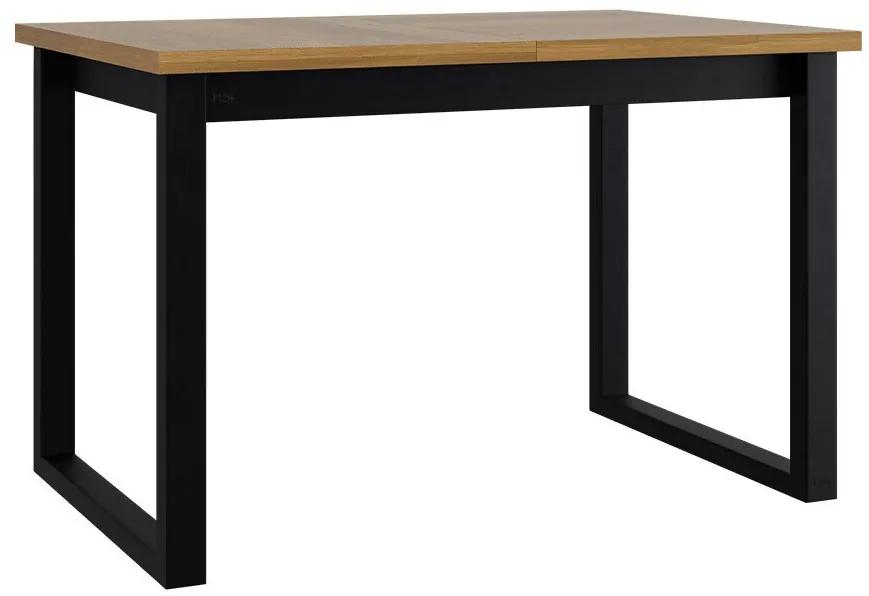 Τραπέζι Victorville 327, Grandson δρυς, Μαύρο, 78x92x160cm, 38 kg, Επιμήκυνση, Πλαστικοποιημένη μοριοσανίδα, Μέταλλο | Epipla1.gr