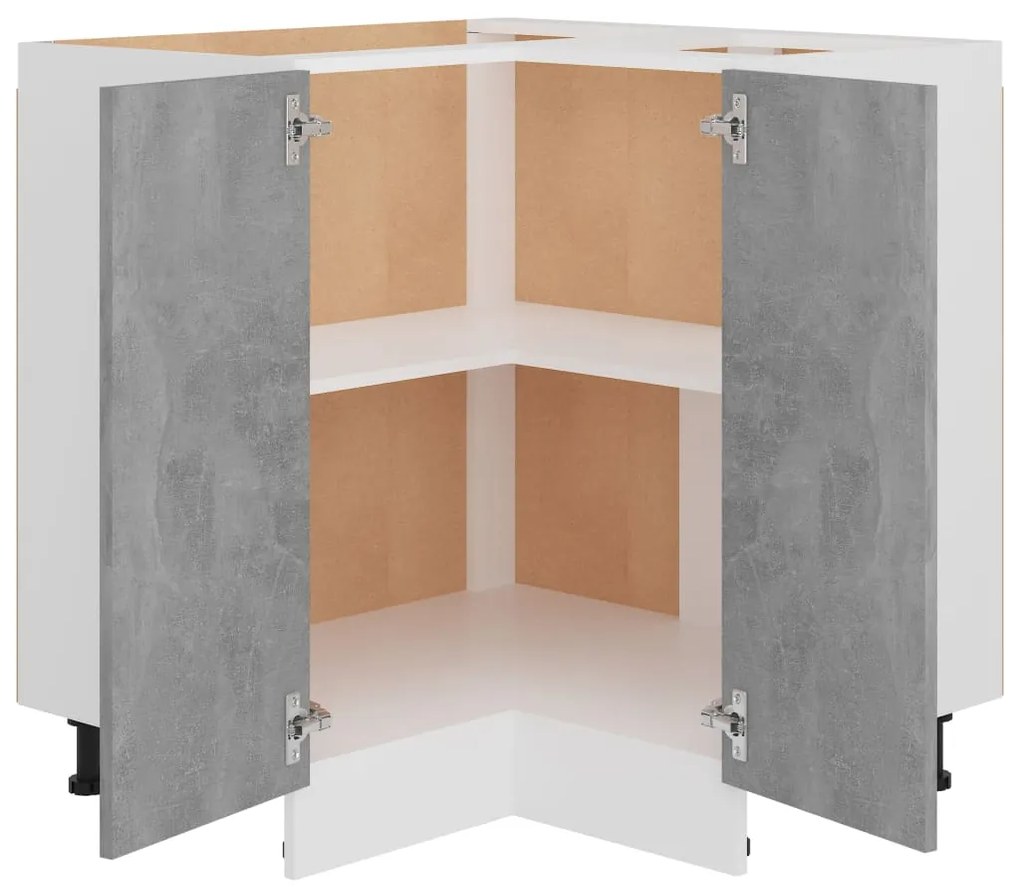 vidaXL Γωνιακό Ντουλάπι "Lyon" Γκρι Σκυρόδεμα 75,5x75,5x81,5 εκ. από Τεχνητό Ξύλο