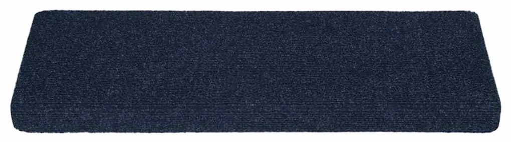 vidaXL Πατάκια Σκαλιών Αυτοκόλλητα 30 τεμ. 65x21x4 εκ. Μπλε Ναυτικό με Ορθογώνια Άκρη