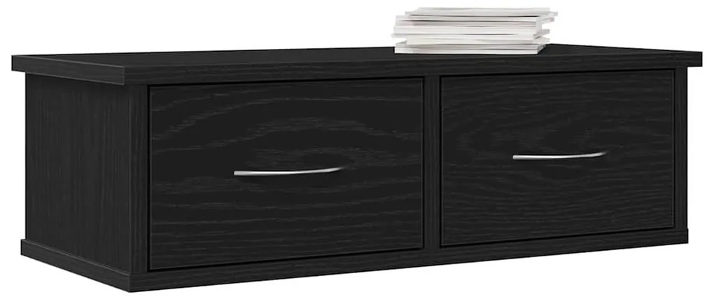 vidaXL Ντουλάπα Τοίχου Μαύρη δρυς 60 x 26 x 18.5 εκ Επεξεργασμένο ξύλο