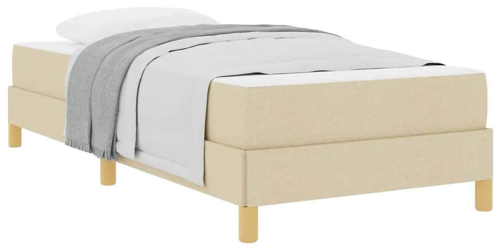 vidaXL Κρεβάτι με ελατήρια με στρώμα Κρεμ 90 x 190 cm ύφασμα