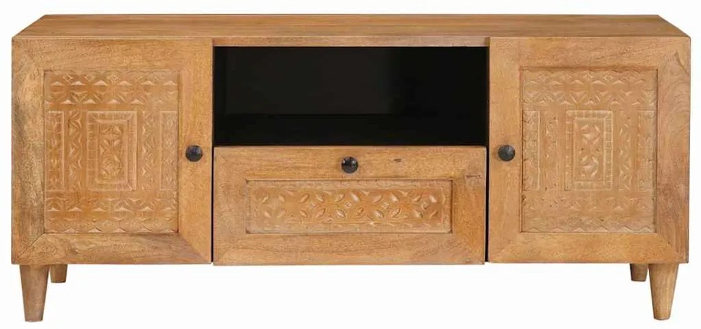 vidaXL Ντουλάπι TV Ανοιχτό καφέ 105 x 33 x 46 εκ Μασίφ ξύλο μάνγκο