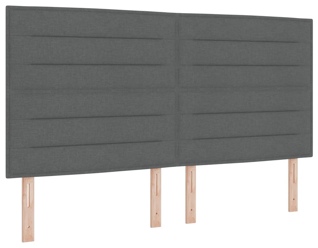 vidaXL Box Spring Bed με Στρώμα Σκούρο Γκρι