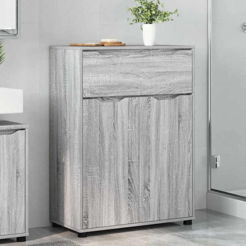 vidaXL Ντουλάπι Μπάνιου με συρτάρι Γκρίζο Σονομα 72,5 x 36,5 x 100 εκ