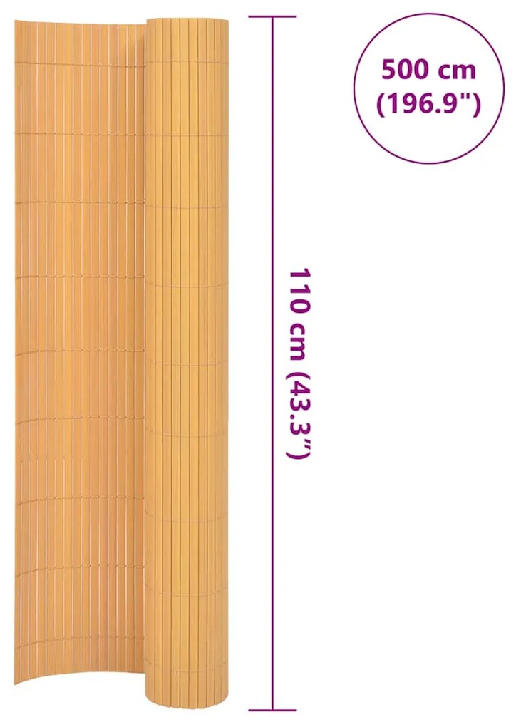 vidaXL Περίφραξη Κήπου Διπλής Όψης Κίτρινη 110 x 500 εκ.