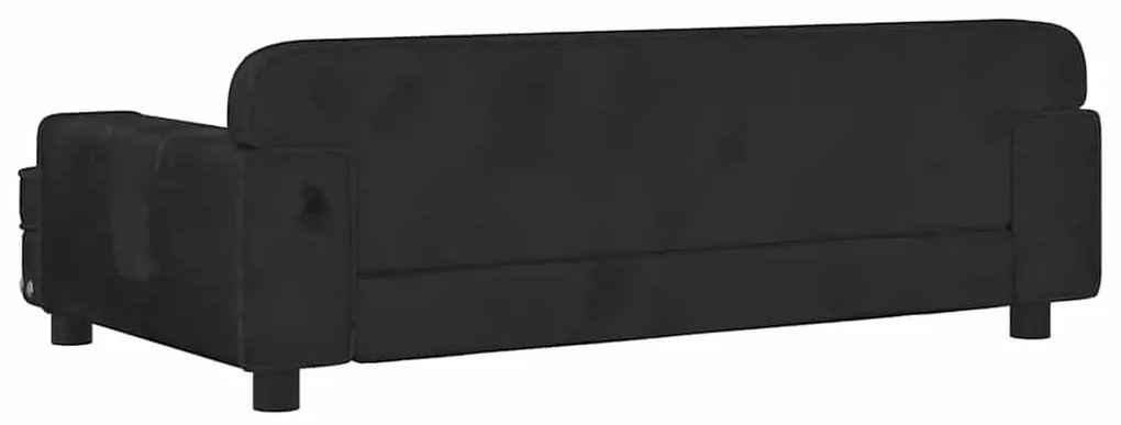 vidaXL Καναπές Παιδικός Μαύρο 90x53x30 εκ. από Βελούδο