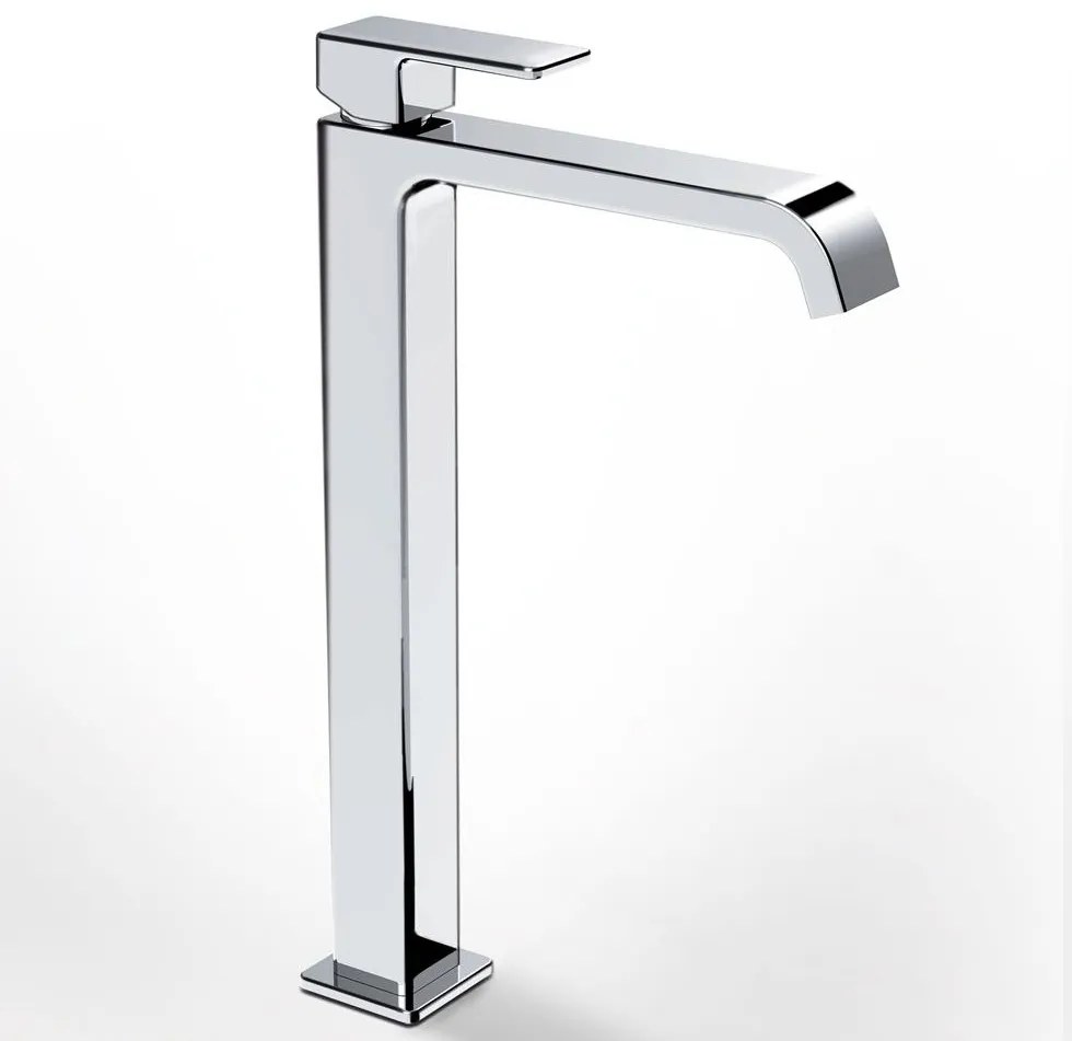 La Torre Profili Plus Chrome Μπαταρία Νιπτήρος Υψηλή, με Βαλβίδα clic-clac 46501-100