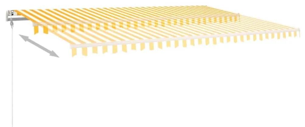 Τέντα Συρόμενη Αυτόματη Kίτρινο / Λευκό 500 x 300 εκ. - Κίτρινο