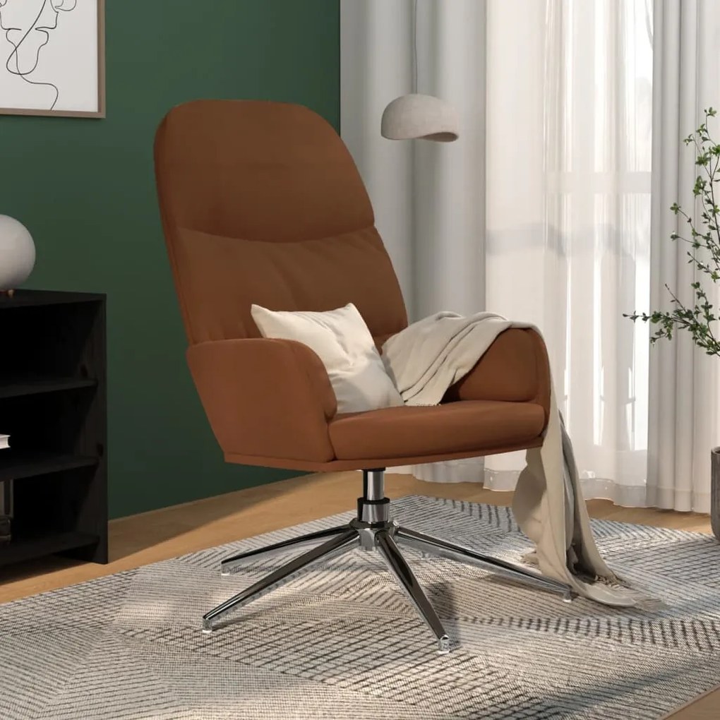 vidaXL Πολυθρόνα Relax Καφέ από Συνθετικό Καστόρι