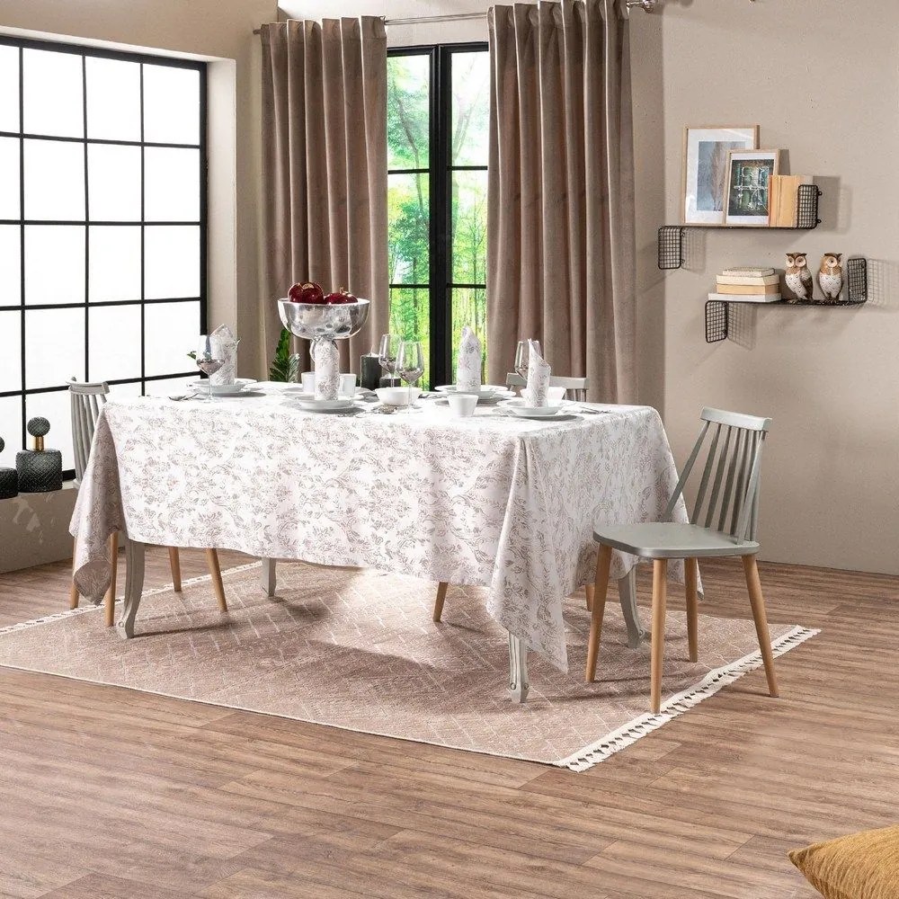 Τραπεζομάντηλο Ferrand Beige Teoran 160X250 Βαμβάκι-Πολυέστερ