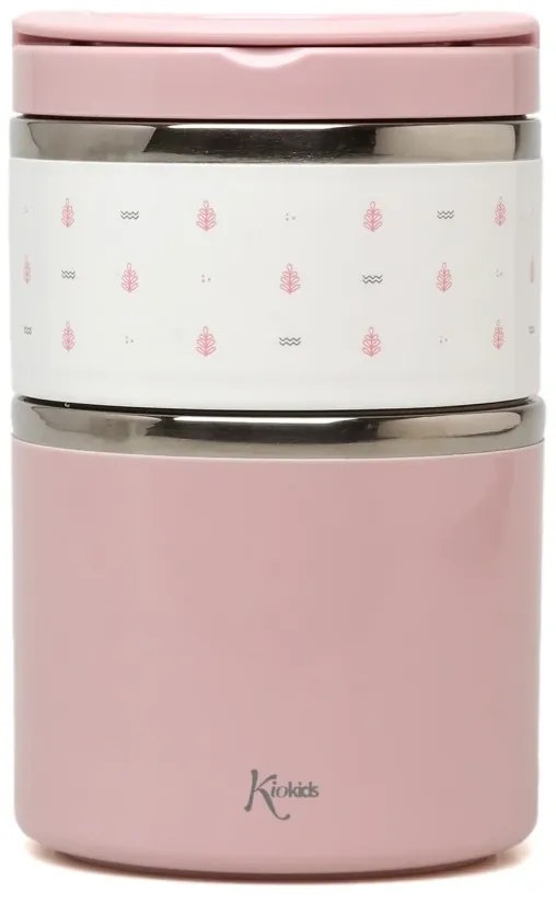 Kiokids Θερμoδοχείο Φαγητού με 2 Θαλάμους Pink 930ml.