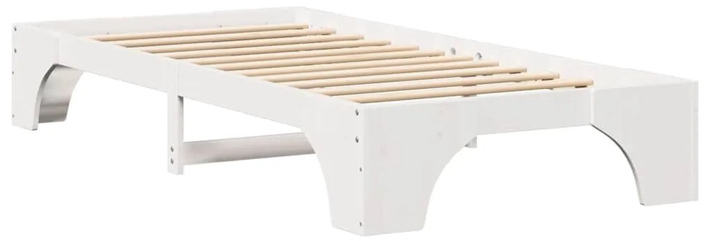 vidaXL Κρεβάτι Λευκό 100x200 εκ Μασίφ Ξύλο Πεύκου